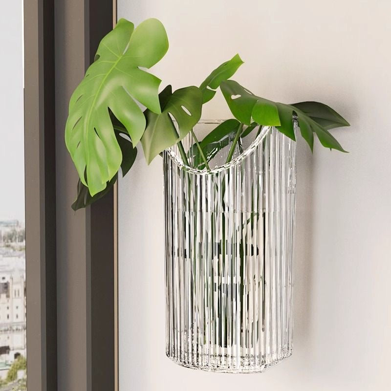 Hydroponic Wall-Mounted Planter — Transparent Vase for Pothos, Fresh Flowers, or Dried Blooms — Creative Living Room Wall Decor & Greenery Hanging Ornament